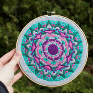 art and collectibles, fiber arts, embroidery, embroidery hoop art, embroidery art, wall art, room decor, contemporary, hoop art, needlework art, modern embroidery, thread painting, yoga art gift, mandala art,