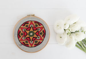 art and collectibles, fiber arts, embroidery, embroidery hoop art, embroidery art, wall art, room decor, contemporary, hoop art, needlework art, modern embroidery, thread painting, yoga art gift, mandala art,