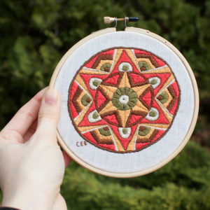 art and collectibles, fiber arts, embroidery, embroidery hoop art, embroidery art, wall art, room decor, contemporary, hoop art, needlework art, modern embroidery, thread painting, yoga art gift, mandala art,