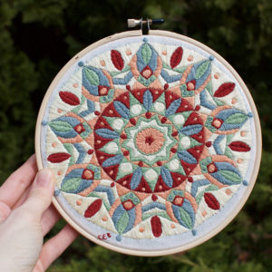 art and collectibles, fiber arts, embroidery, embroidery hoop art, embroidery art, wall art, room decor, contemporary, hoop art, needlework art, modern embroidery, thread painting, yoga art gift, mandala art,