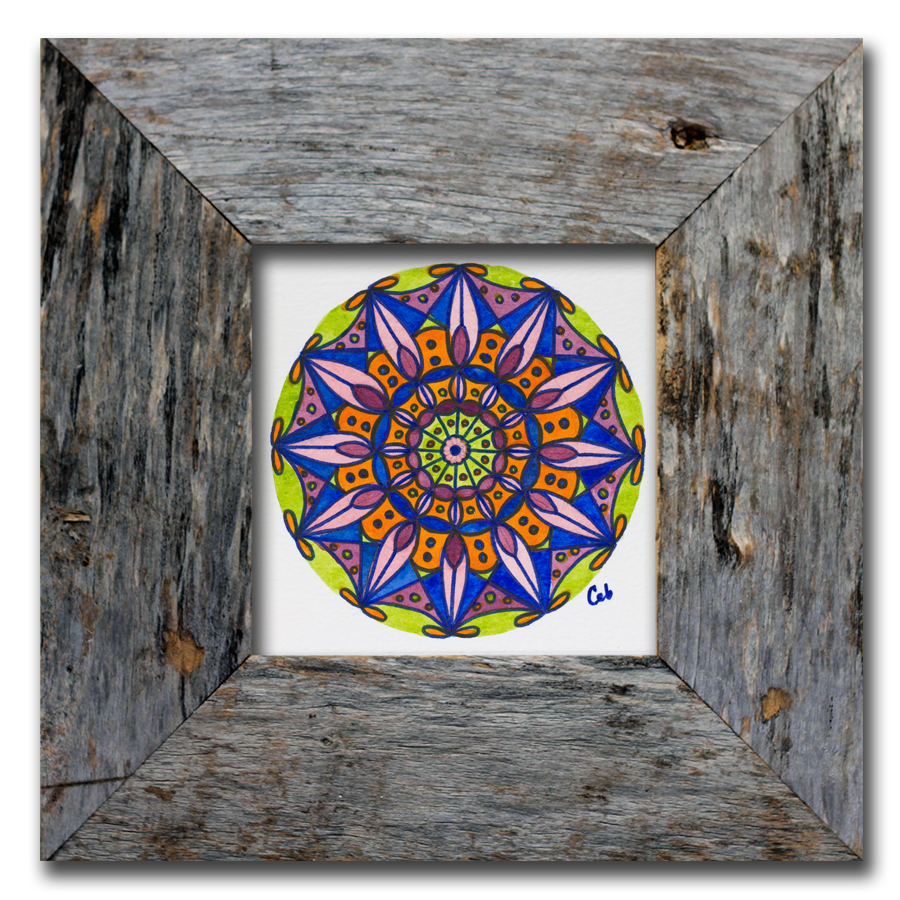 MandalaArtCarrieBrummer Blue Mandala Art Print, Miniature Framed Mandala Art, Bohemian Wall Decor, Mandala Wall Art, Boho Mandala Art Prints, Boho Hippy Decor, arts and collectibles, drawing and illustration, pen and ink, mandala wall art, framed mandalas, boho birthday gift, bohemian wall decor, yoga art print, boho interiors, festival lover gift, spiritual art zen, bohemian mandala, pen and ink art, indian ethnic art