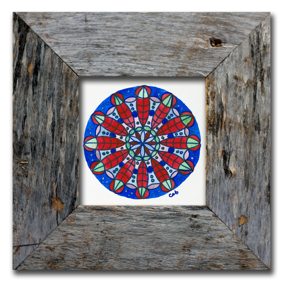 MandalaArtCarrieBrummer Blue Mandala Art Print, Miniature Framed Mandala Art, Bohemian Wall Decor, Mandala Wall Art, Boho Mandala Art Prints, Boho Hippy Decor, arts and collectibles, drawing and illustration, pen and ink, mandala wall art, framed mandalas, boho birthday gift, bohemian wall decor, yoga art print, boho interiors, festival lover gift, spiritual art zen, bohemian mandala, pen and ink art, indian ethnic art