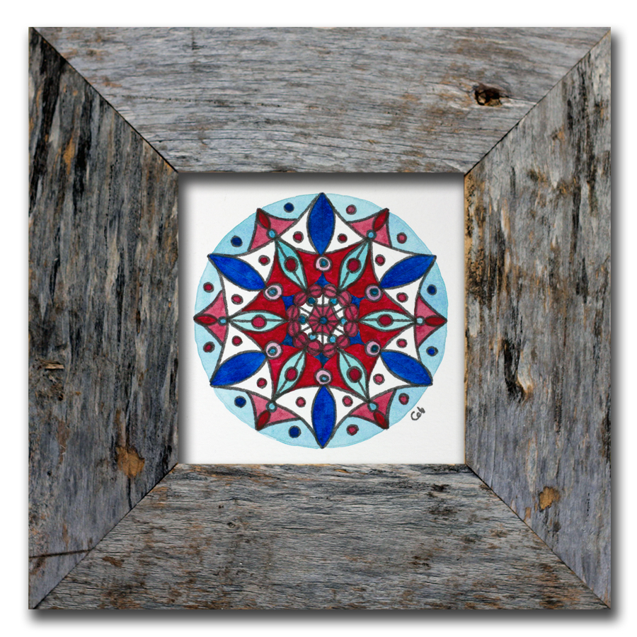 MandalaArtCarrieBrummer Blue Mandala Art Print, Miniature Framed Mandala Art, Bohemian Wall Decor, Mandala Wall Art, Boho Mandala Art Prints, Boho Hippy Decor, arts and collectibles, drawing and illustration, pen and ink, mandala wall art, framed mandalas, boho birthday gift, bohemian wall decor, yoga art print, boho interiors, festival lover gift, spiritual art zen, bohemian mandala, pen and ink art, indian ethnic art