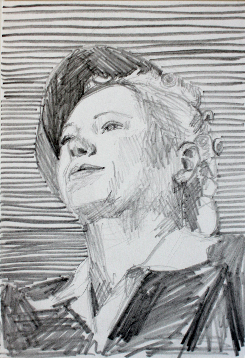 art by carrie brummer, drawing portraits, woman portrait