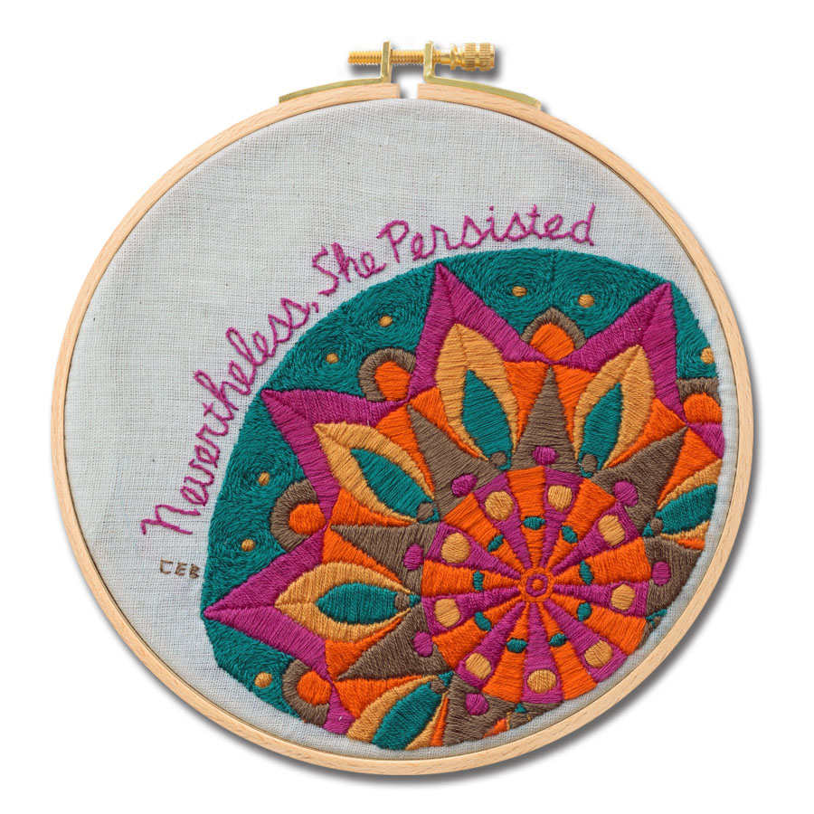 ShePersistedMandalaLR art and collectibles, fiber arts, embroidery, embroidery hoop art, embroidery art, wall art, room decor, contemporary, hoop art, needlework art, modern embroidery, thread painting, yoga art gift, mandala art,