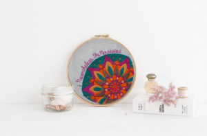 art and collectibles, fiber arts, embroidery, embroidery hoop art, embroidery art, wall art, room decor, contemporary, hoop art, needlework art, modern embroidery, thread painting, yoga art gift, mandala art,