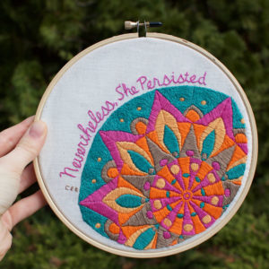 art and collectibles, fiber arts, embroidery, embroidery hoop art, embroidery art, wall art, room decor, contemporary, hoop art, needlework art, modern embroidery, thread painting, yoga art gift, mandala art,