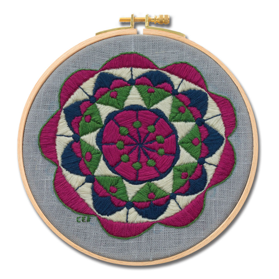 SpringDewMandalaLR art and collectibles, fiber arts, embroidery, embroidery hoop art, embroidery art, wall art, room decor, contemporary, hoop art, needlework art, modern embroidery, thread painting, yoga art gift, mandala art,