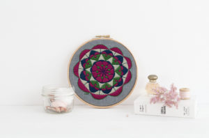 art and collectibles, fiber arts, embroidery, embroidery hoop art, embroidery art, wall art, room decor, contemporary, hoop art, needlework art, modern embroidery, thread painting, yoga art gift, mandala art,